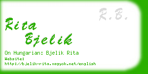 rita bjelik business card